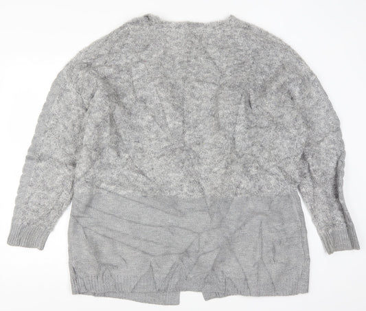Womens UK Size XL Papaya Grey Cardigan Jumper