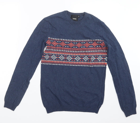 Mens UK Size XS ASOS Blue Pullover Jumper