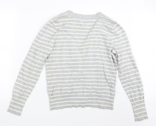 Gap Womens Grey Striped Knit Cardigan Jumper Size L