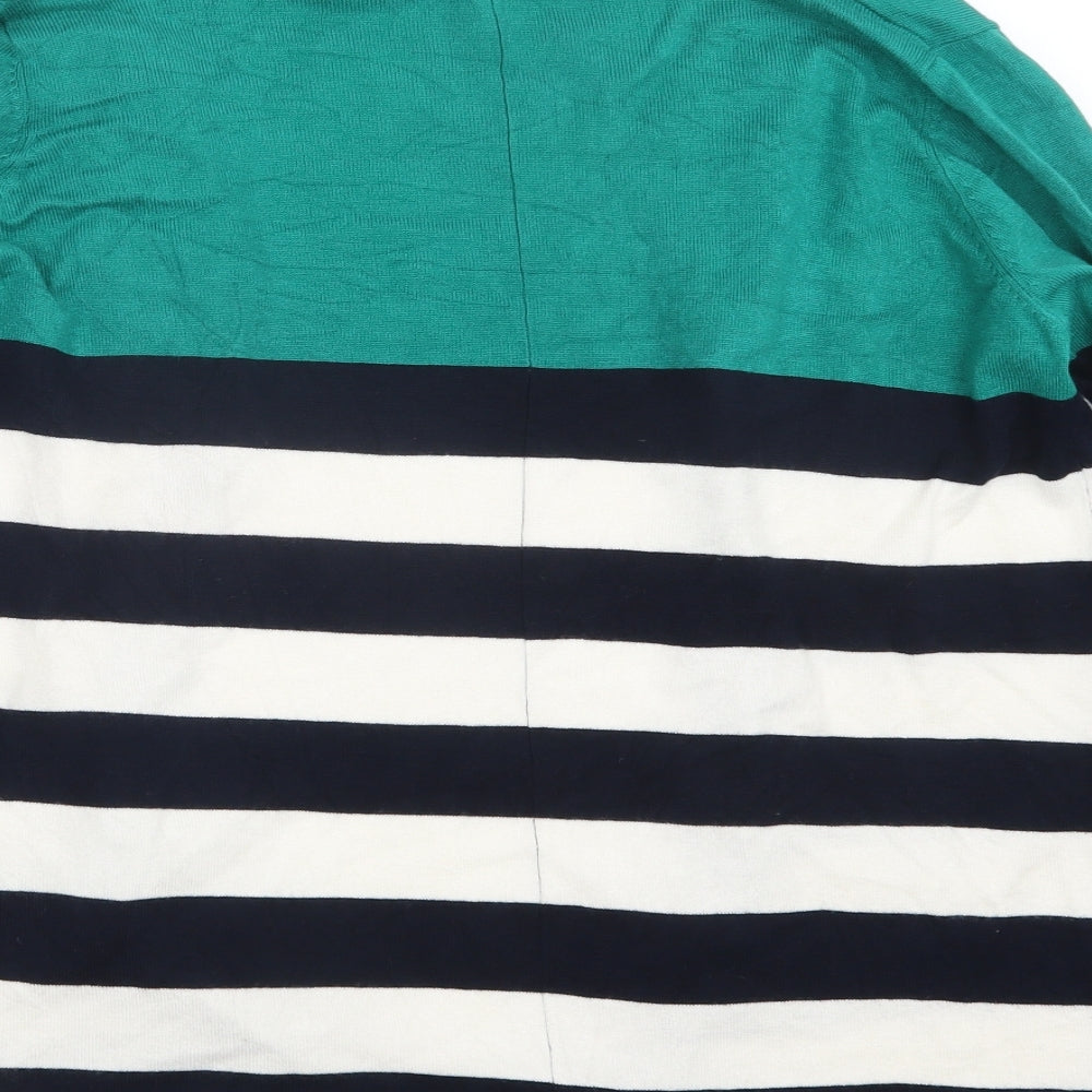 Intuition Womens White Striped Knit Cardigan Jumper Size 12