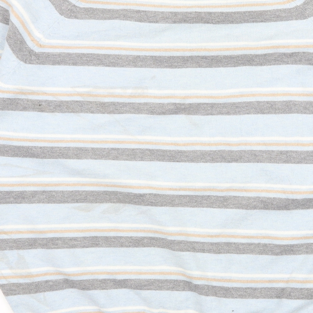 Officers Club Mens Blue Striped Knit Pullover Jumper Size S