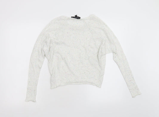 Womens UK Size 4 Topshop White Pullover Jumper