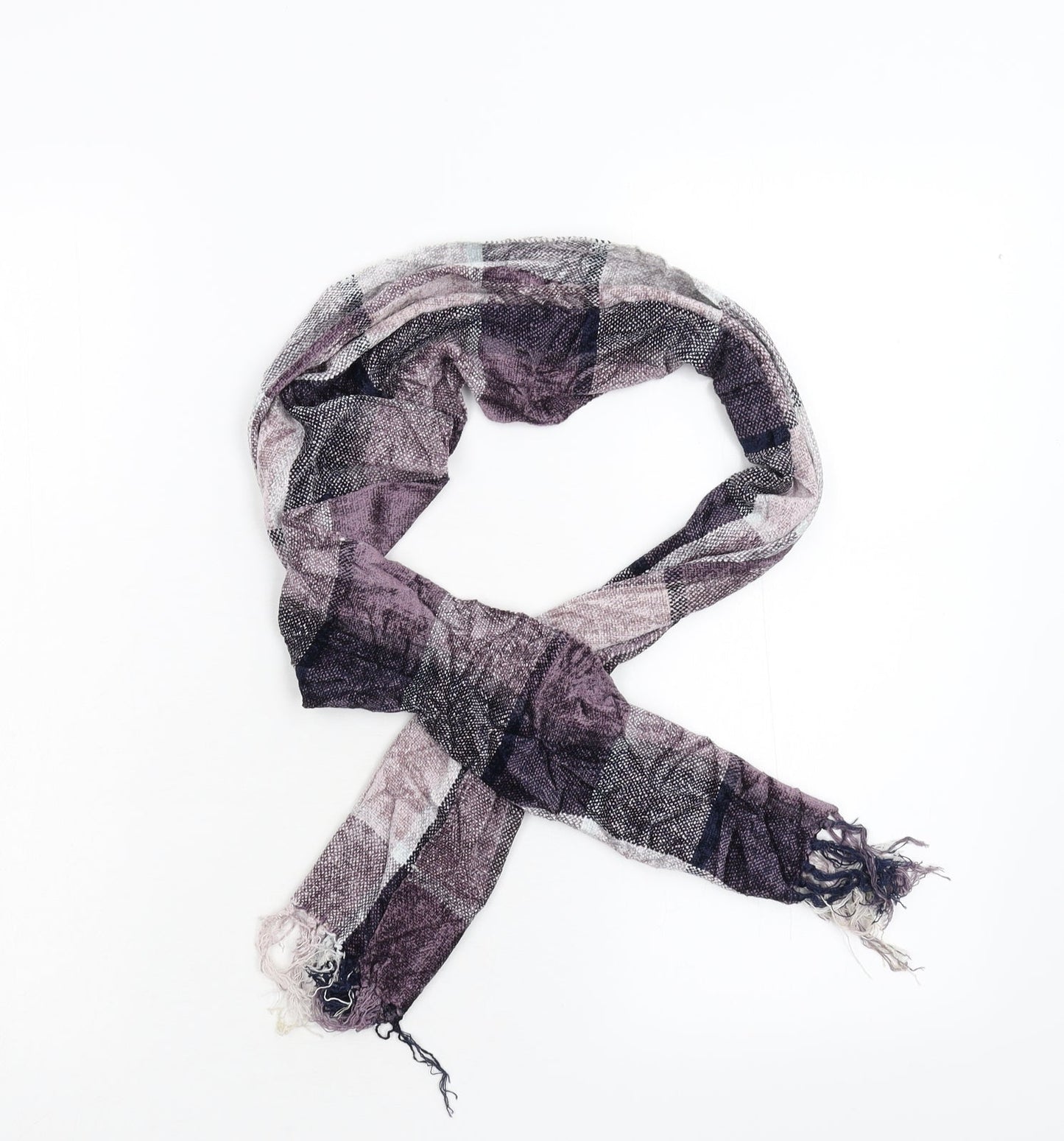 Preworn Womens Purple Check Scarf