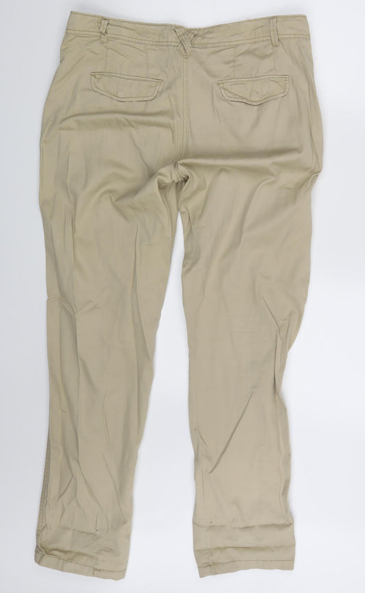 New Look Womens Beige Chino Trousers Size 14 L30 in