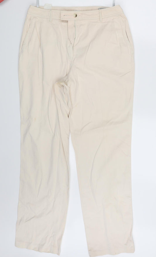 Womens UK Size 14 Bianca Regular Fit Ivory Trousers