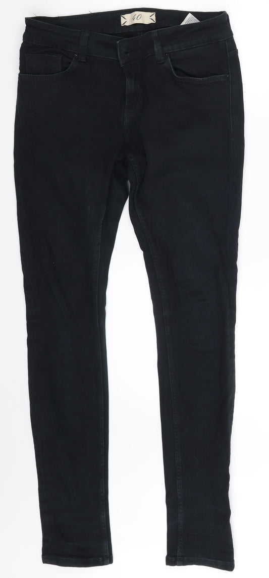 40 Womens Black Denim Skinny Jeans One Size L29 in