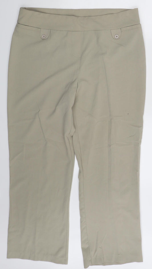 Womens UK Size 18 Epilogue Regular Fit Beige Trousers