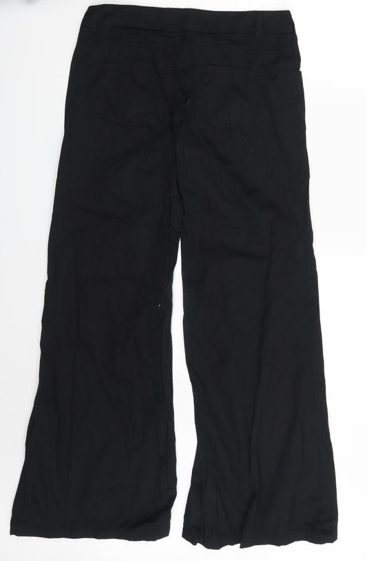 Womens UK Size 10 Moda Regular Fit Sweatpants Black Trousers
