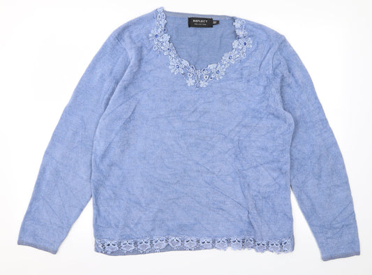 Womens UK Size M Reflect Blue Pullover Jumper