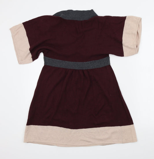 H&M Womens Purple Colourblock A-Line Size S