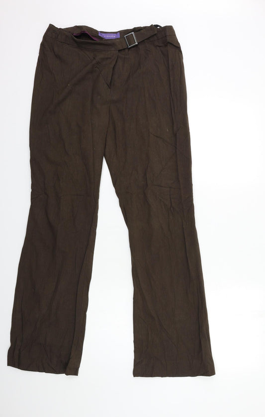 Womens UK Size 14 Autonomy Regular Fit Brown Trousers