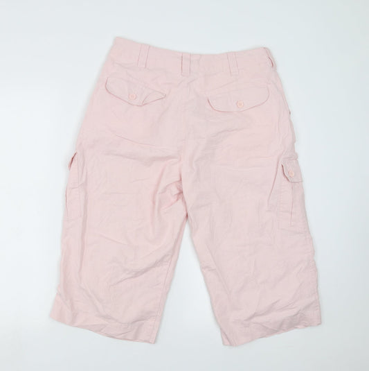 Womens UK Size 32 in Preworn Regular Fit Cropped Pink Trousers