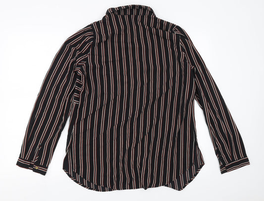 Primark Womens Black Striped Basic Blouse Size 12