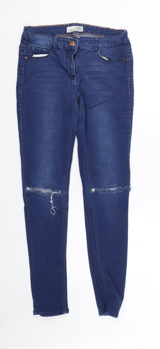 Womens UK Size 10 South Regular Fit Skinny Blue Jeans