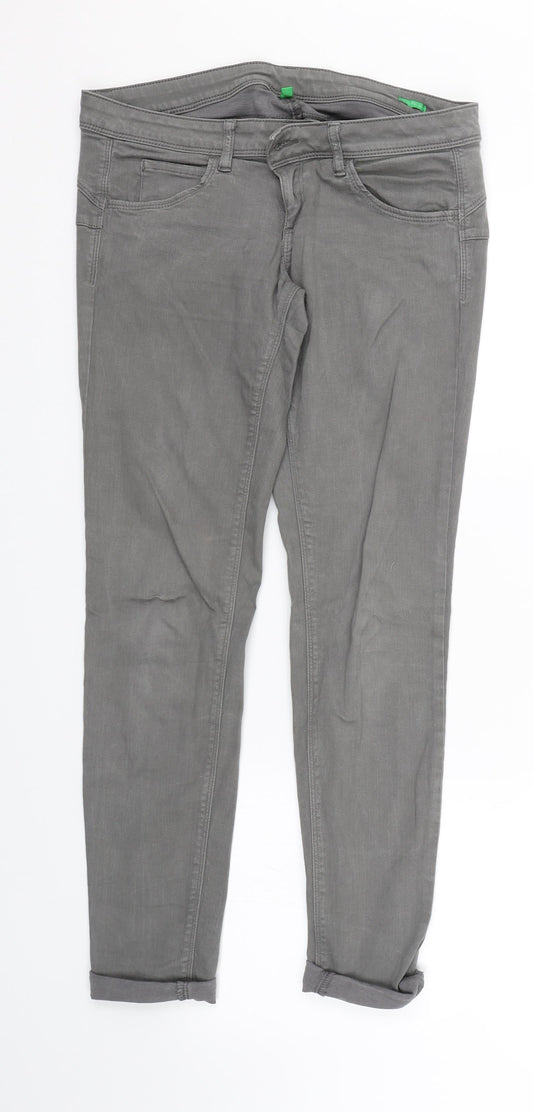 Womens UK Size 31 in United Colors of Benetton Regular Fit Skinny Grey Jeans