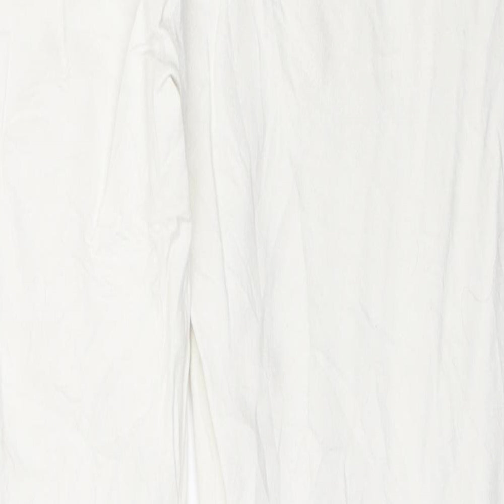 Womens UK Size 28 Preworn Regular Fit Straight White Jeans