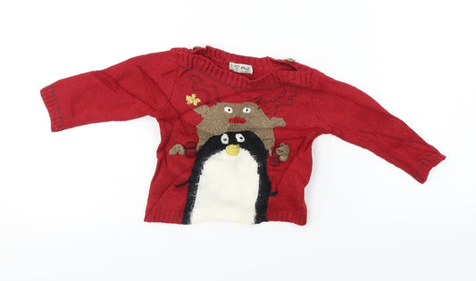 NEXT Boys Red Pullover Jumper Size 9-12 Months