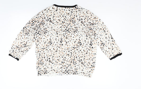 Marks and Spencer Womens Beige Animal Print Pullover Jumper Size 18