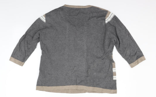 Womens UK Size XL DIXIE Grey Henley Jumper