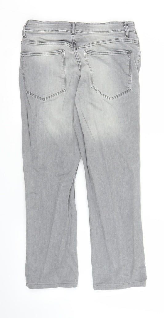 Mens UK Size 26 in Preworn Regular Fit Straight Grey Jeans