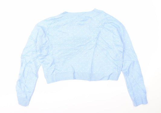 Womens UK Size M Missguided Blue Pullover Jumper