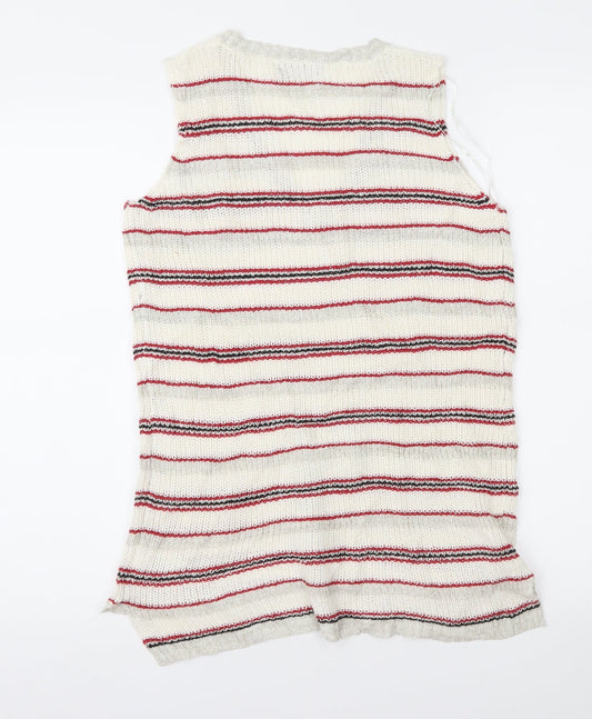 Womens UK Size 8 Papaya Beige Vest Jumper