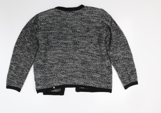 Womens UK Size M Isle Grey Cardigan Jumper