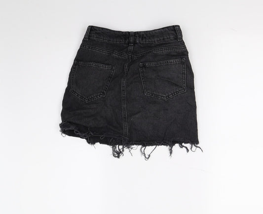Miss Selfridge Womens Black  Denim A-Line Skirt Size 6