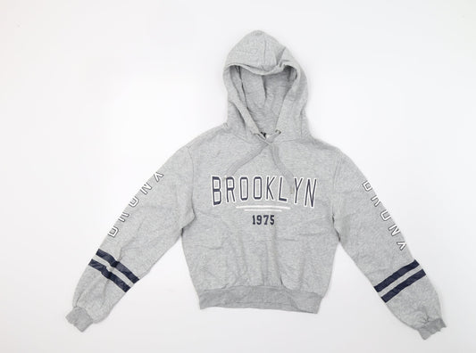 Womens UK Size XS Divided Grey Pullover Hoodie