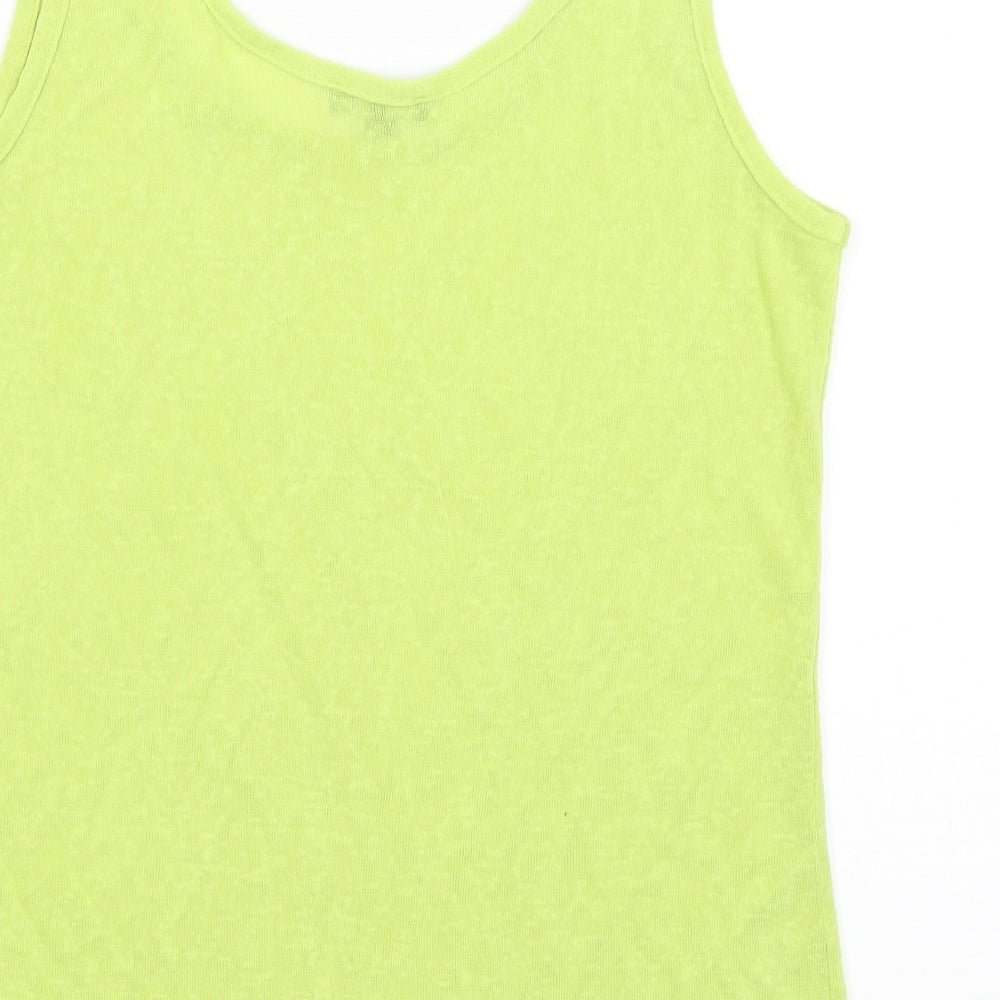 Womens UK Size 12 Marble Yellow Basic Tank