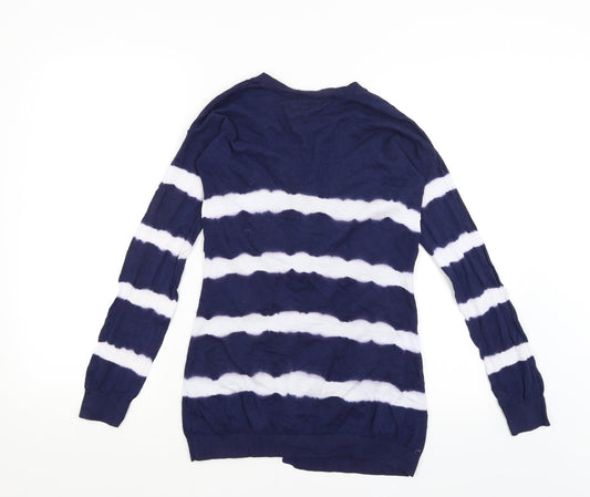 Womens UK Size 8 New Look Blue Wrap Jumper