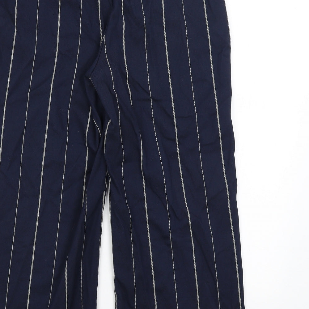 MNG Womens Blue Striped Cropped Trousers Size 8 L20 in