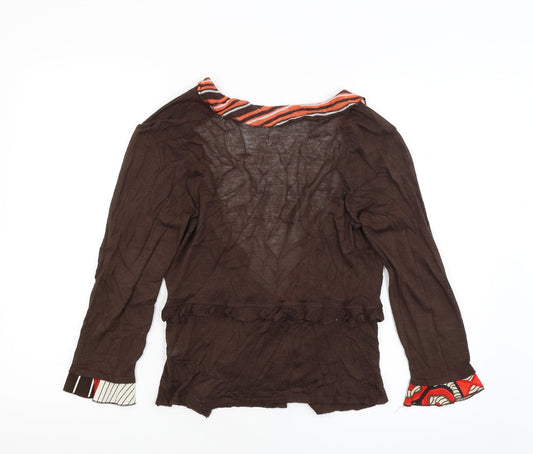 Eva Linka Womens Brown Wrap Jumper Size S