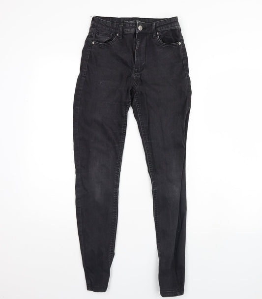 Womens UK Size 6 Bershka Regular Fit Skinny Black Jeans
