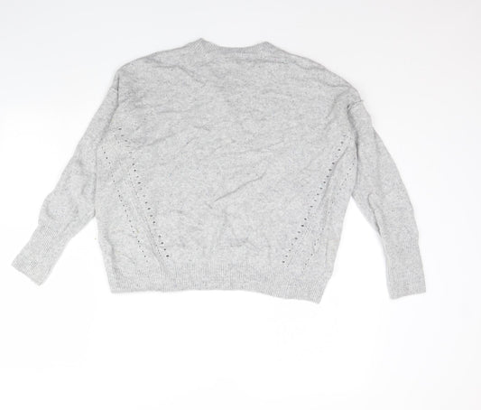 Womens UK Size 8 Topshop Grey Pullover Jumper