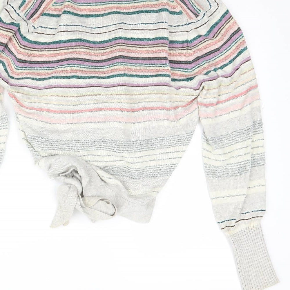 cc Womens Multicoloured Striped Pullover Jumper Size L