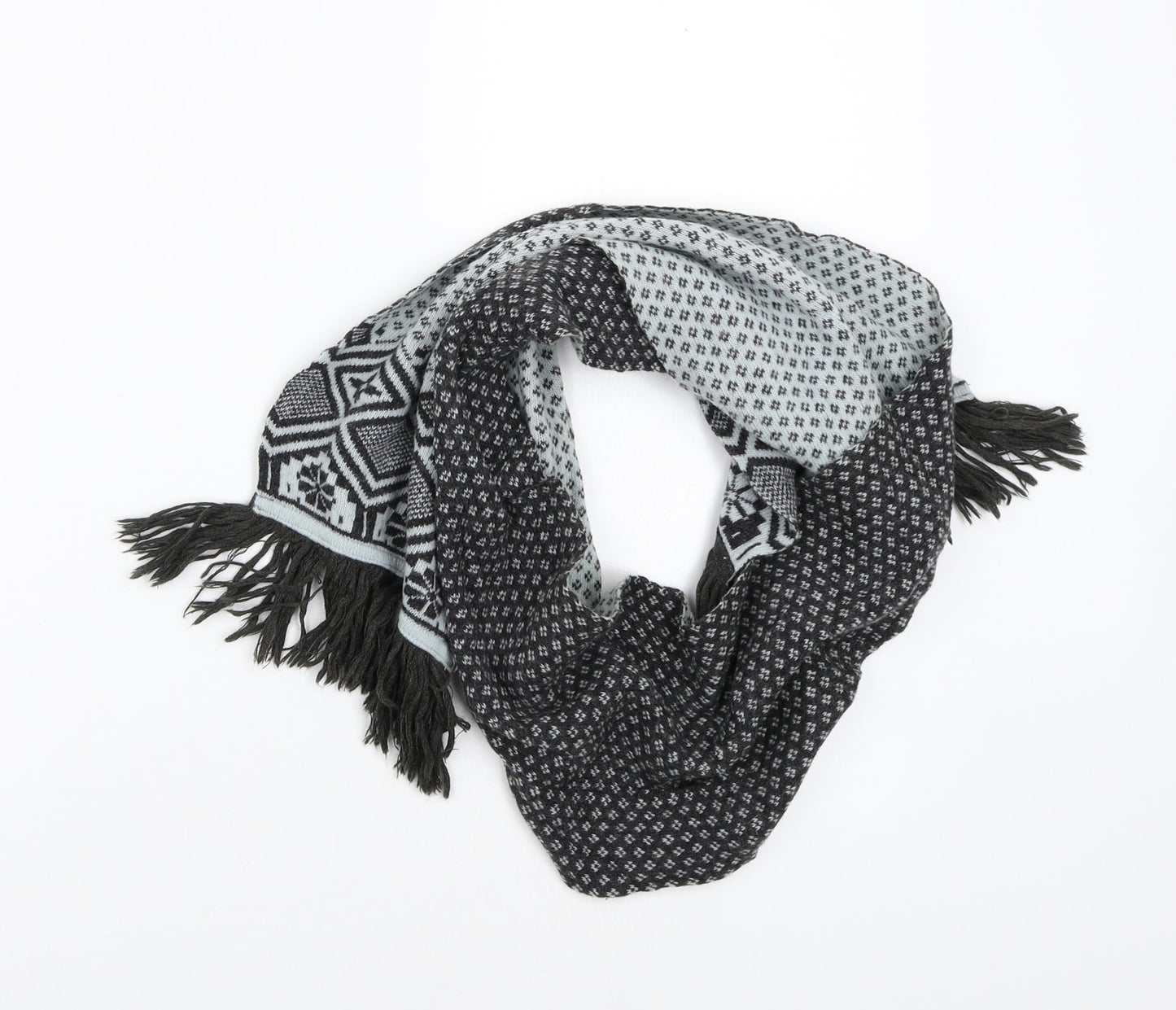 Preworn Womens Blue Geometric Scarf