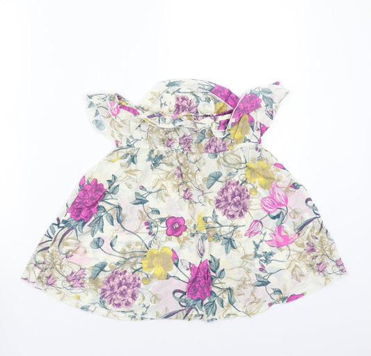 H&M Womens Ivory Floral Basic Blouse Size 8