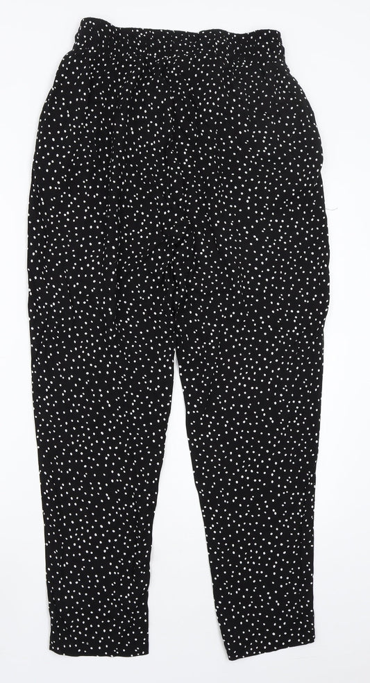 Select Womens Black Polka Dot Rayon Trousers Size 12 L25 in