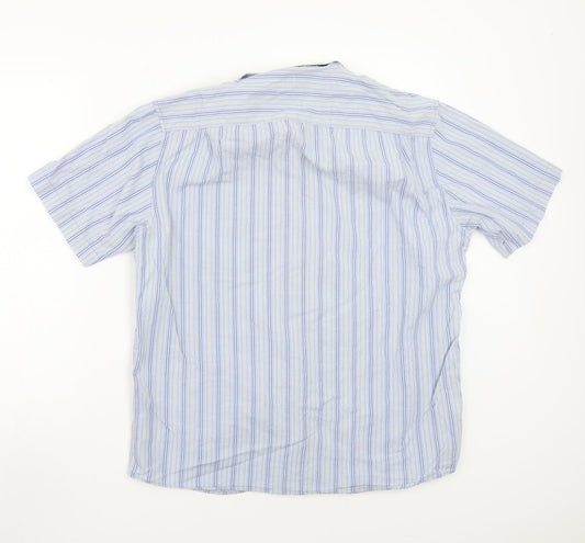 Marks and Spencer Mens Blue Striped Button-Up Size M