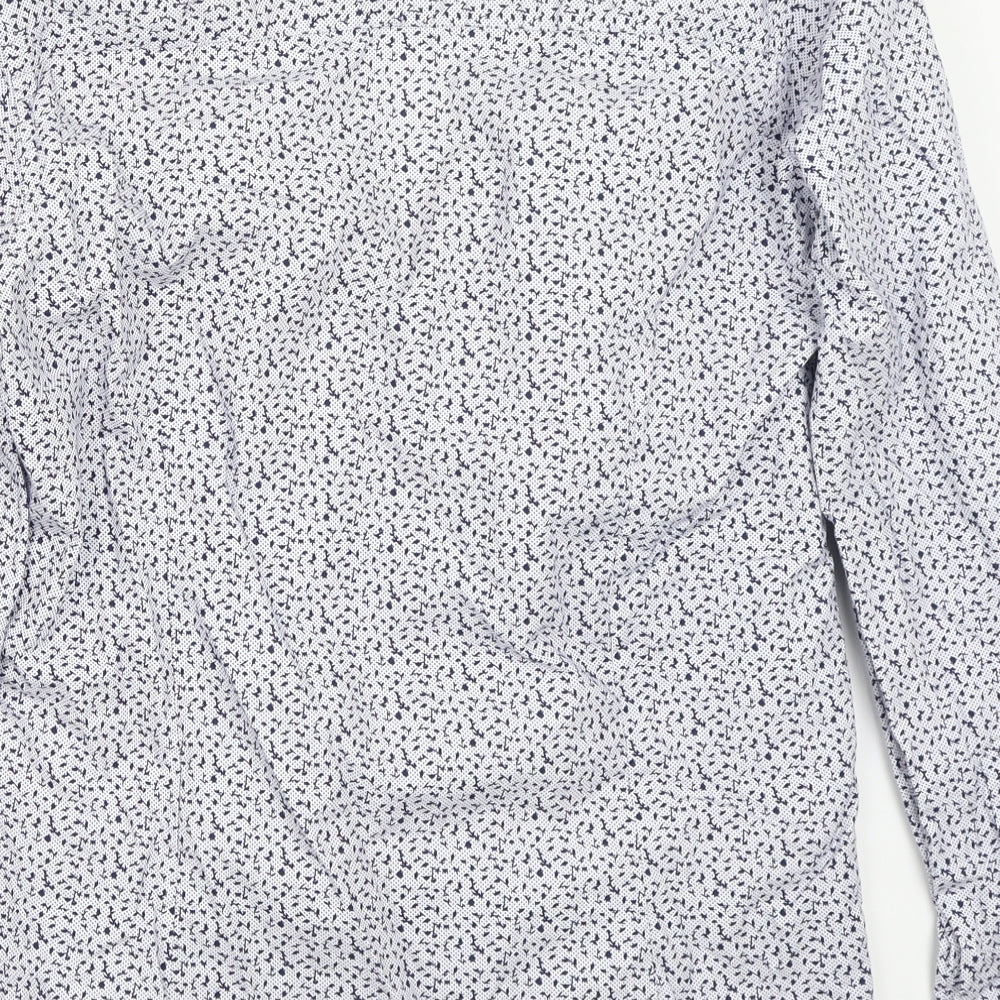 William & edwards Mens White Polka Dot Button-Up Size 16.5