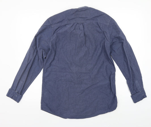 Primark Mens Blue Button-Up Size M