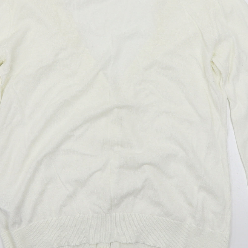 FOREVER 21 Womens White Cardigan Jumper Size M