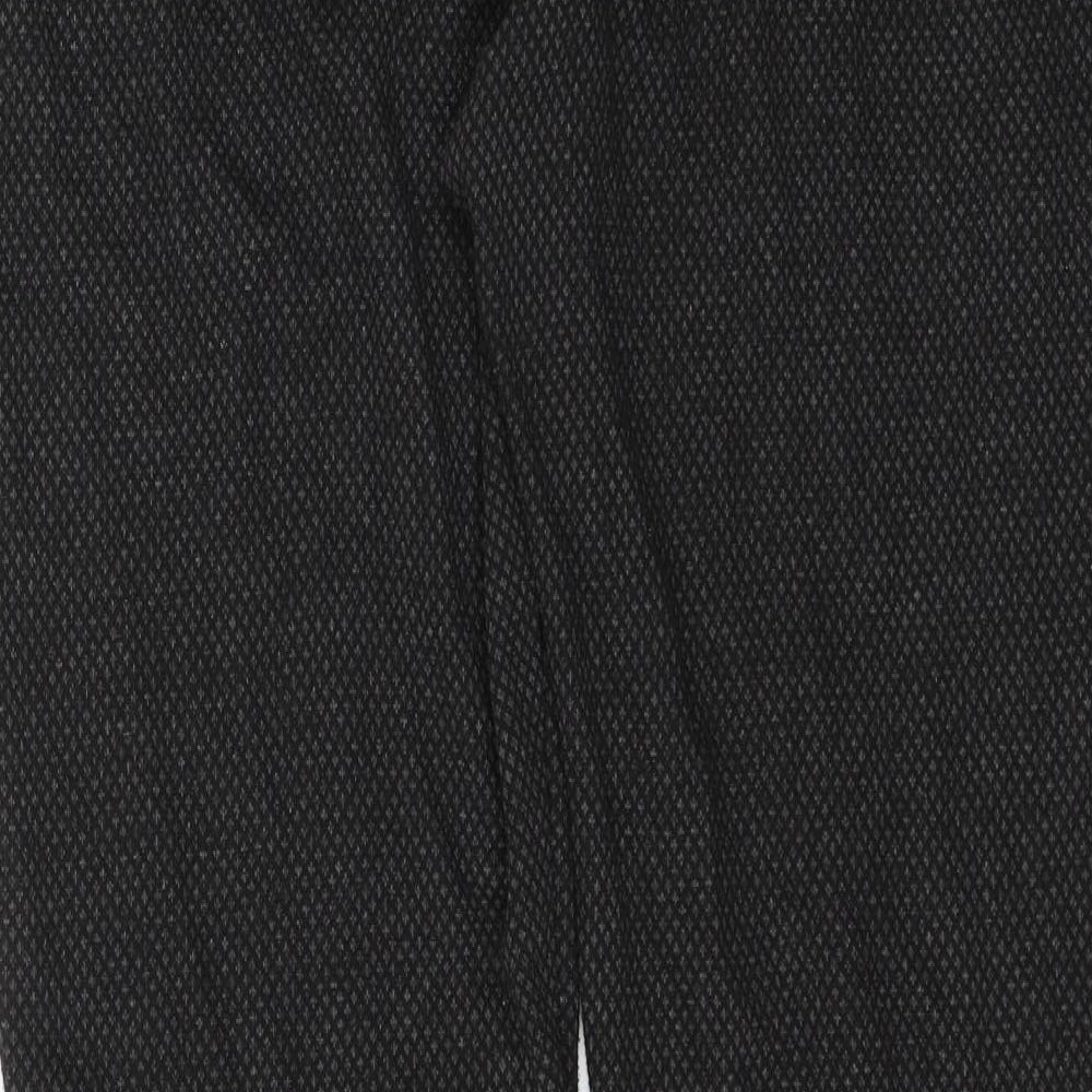 Womens UK Size 12 Preworn Regular Fit Black Trousers