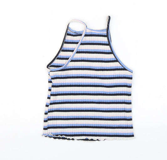 Primark Womens Blue Striped Basic Tank Size 8