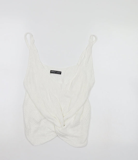 SheIn Womens White Wrap Blouse Size 12