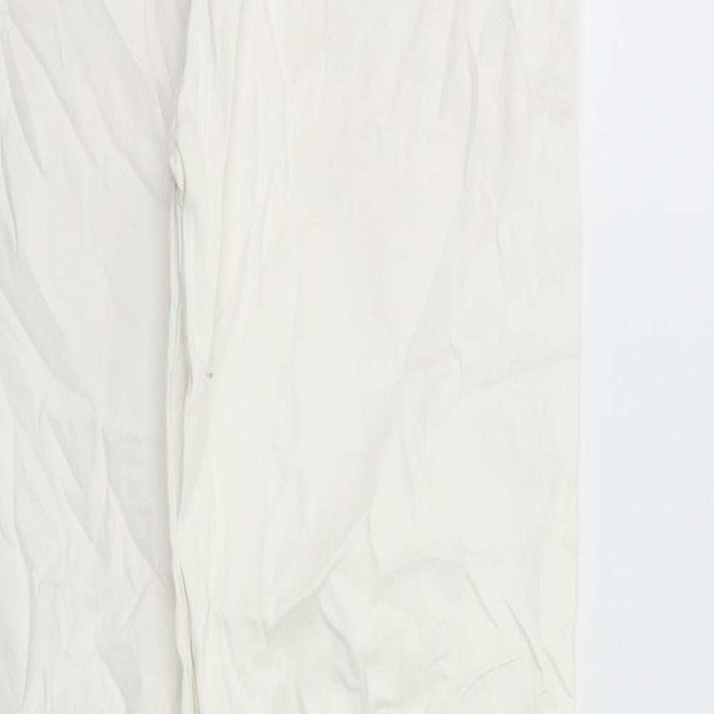 Denim & Co. Womens White Straight Jeans Size 14 L27 in