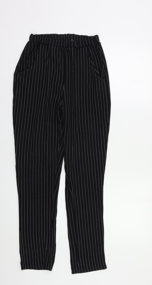 Womens UK Size 10 PRETTYLITTLETHING Regular Fit Black Trousers
