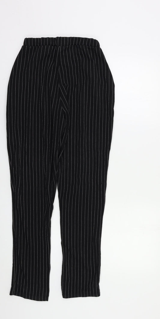 Womens UK Size 10 PRETTYLITTLETHING Regular Fit Black Trousers