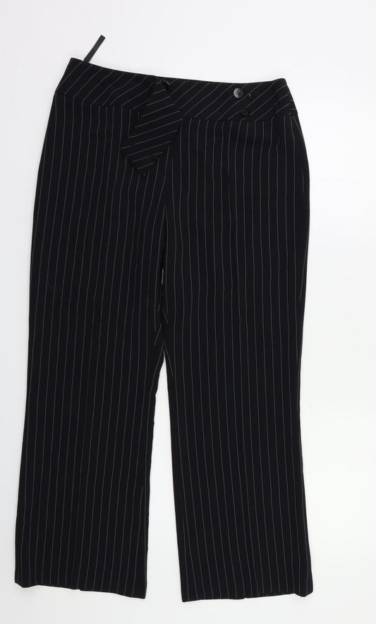 Womens UK Size 10 Wallis Regular Fit Black Trousers